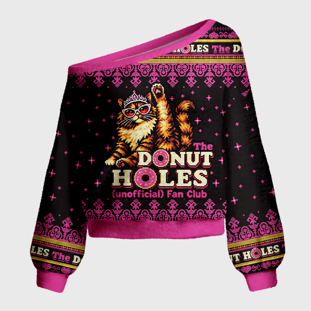 Pagewings Sci Fi Book Lover Off Shoulder Ugly Knit Sweater