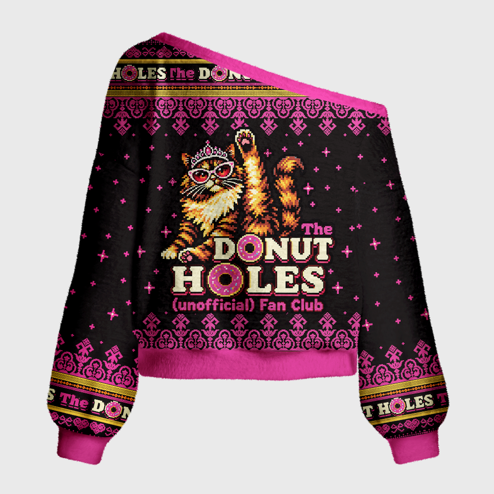 Pagewings Sci Fi Book Lover Off Shoulder Ugly Knit Sweater