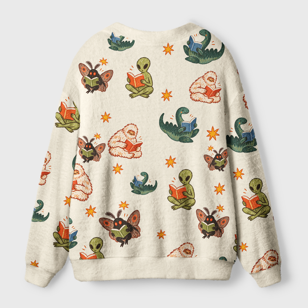 Pagewings Reading Cryptids Light Knit Unisex Cardigan Sweaters