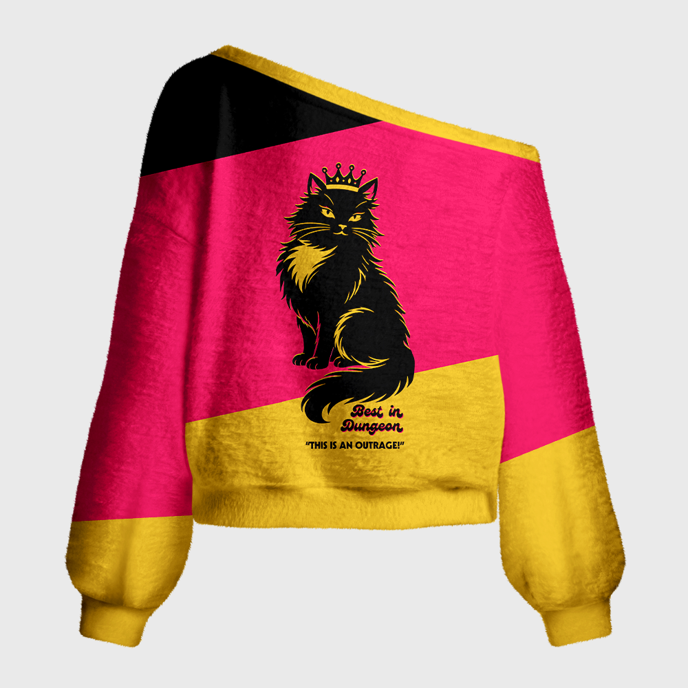 Pagewings Sci Fi Book Lover Off Shoulder Ugly Knit Sweater