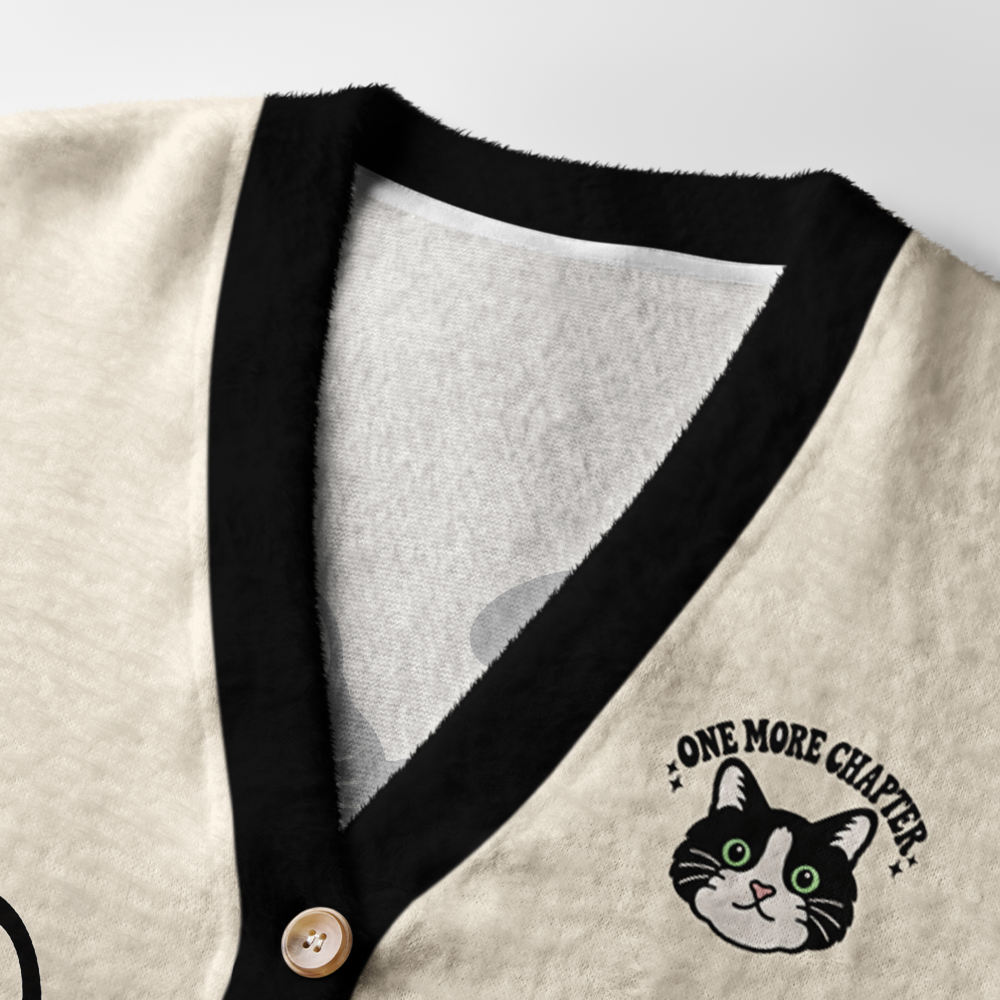 Pagewings Cat Book Lover Light Knit Unisex Cardigan Sweaters