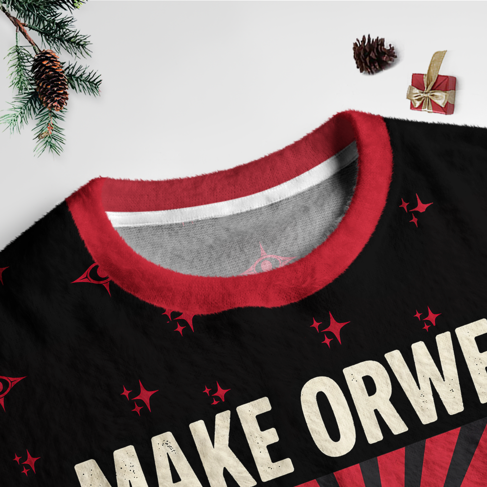 Pagewings Make Orwell Fiction Again Unisex Ugly Light Knit Sweatshirt