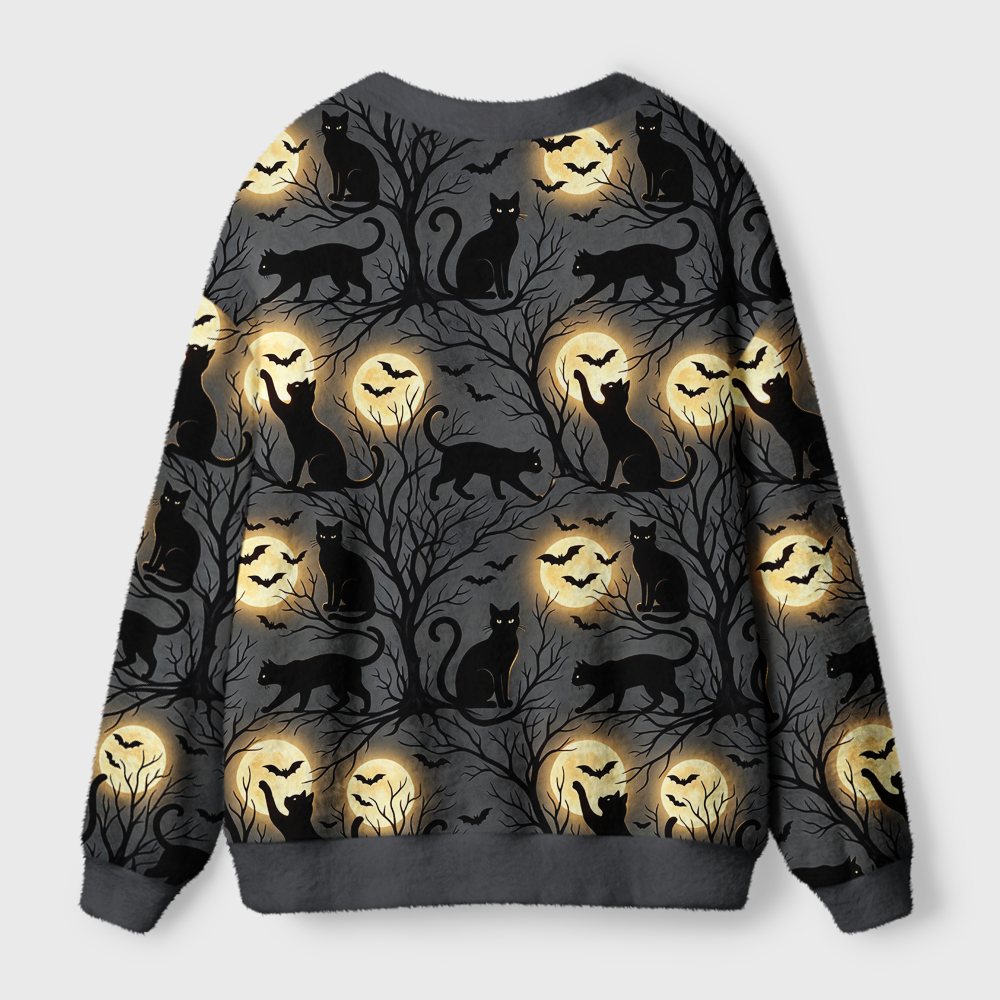 Pagewings The Cat and the Moon Light Knit Unisex Cardigan Sweaters