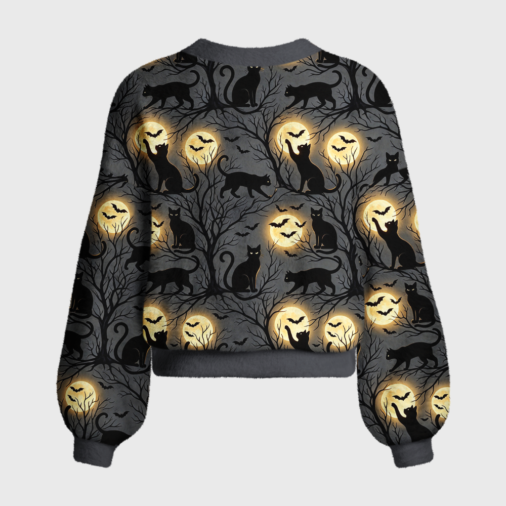 Pagewings The Cat and the Moon Women's Cardigan Sweater
