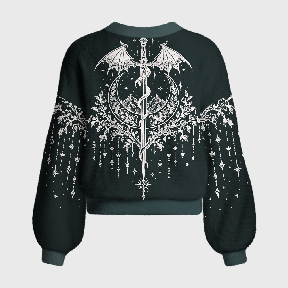 Pagewings Book Dragon Women's Cardigan Sweater