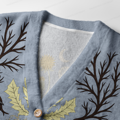 Pagewings Reading Crow Light Knit Unisex Cardigan Sweaters
