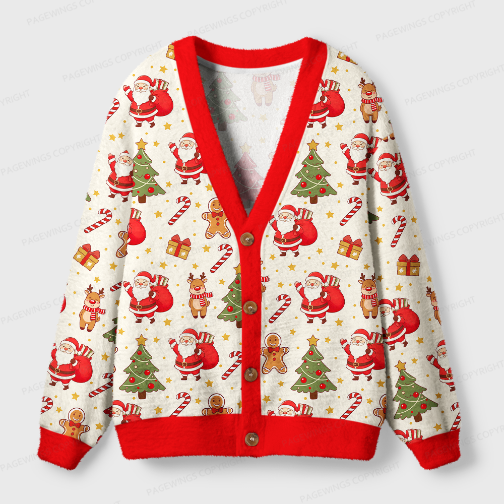 Pagewings Christmas Book Light Knit Unisex Cardigan Sweaters