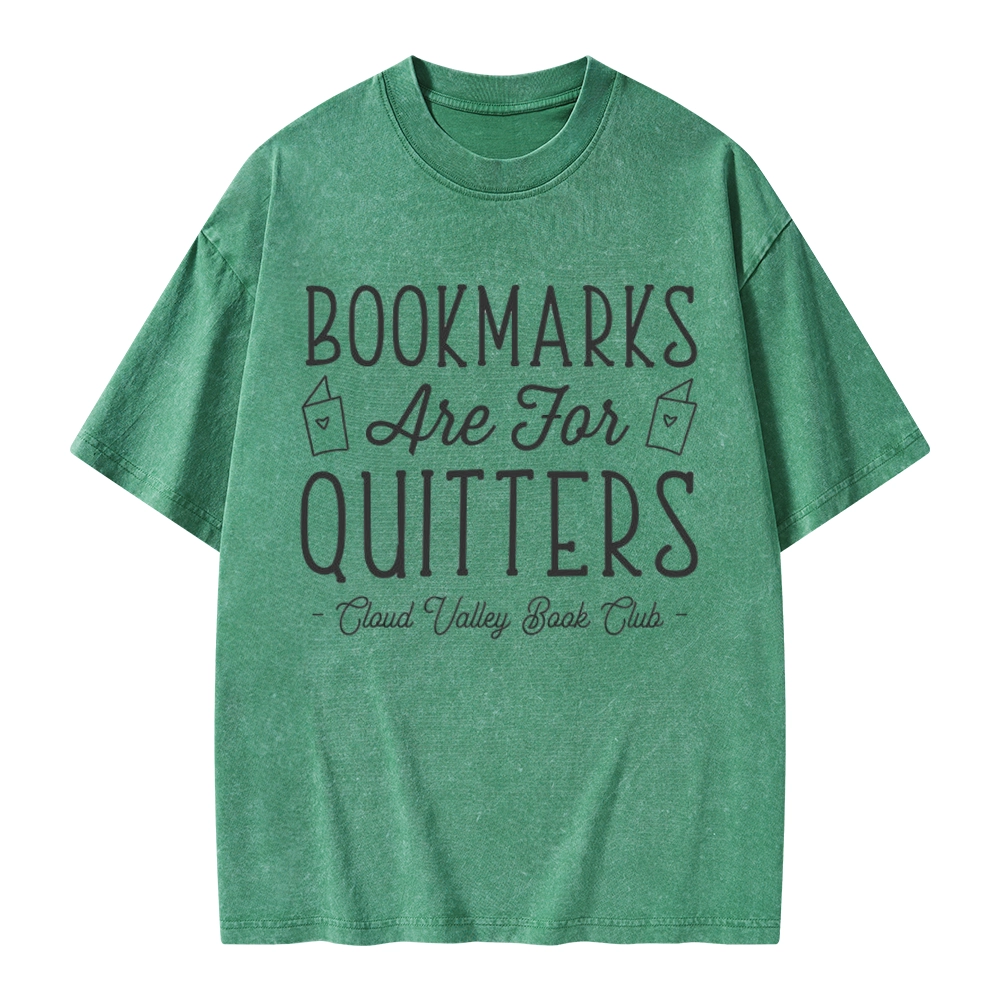 Pagewings Bookmarks Are For Quitters Personalised Book Club Unisex Washed T-shirt