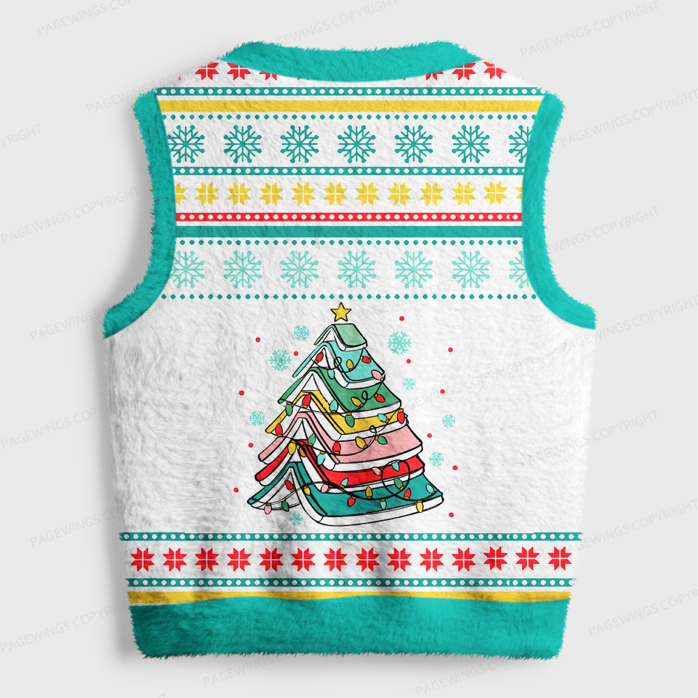 Pagewings Christmas Book V-Neck Ugly Knit Vest