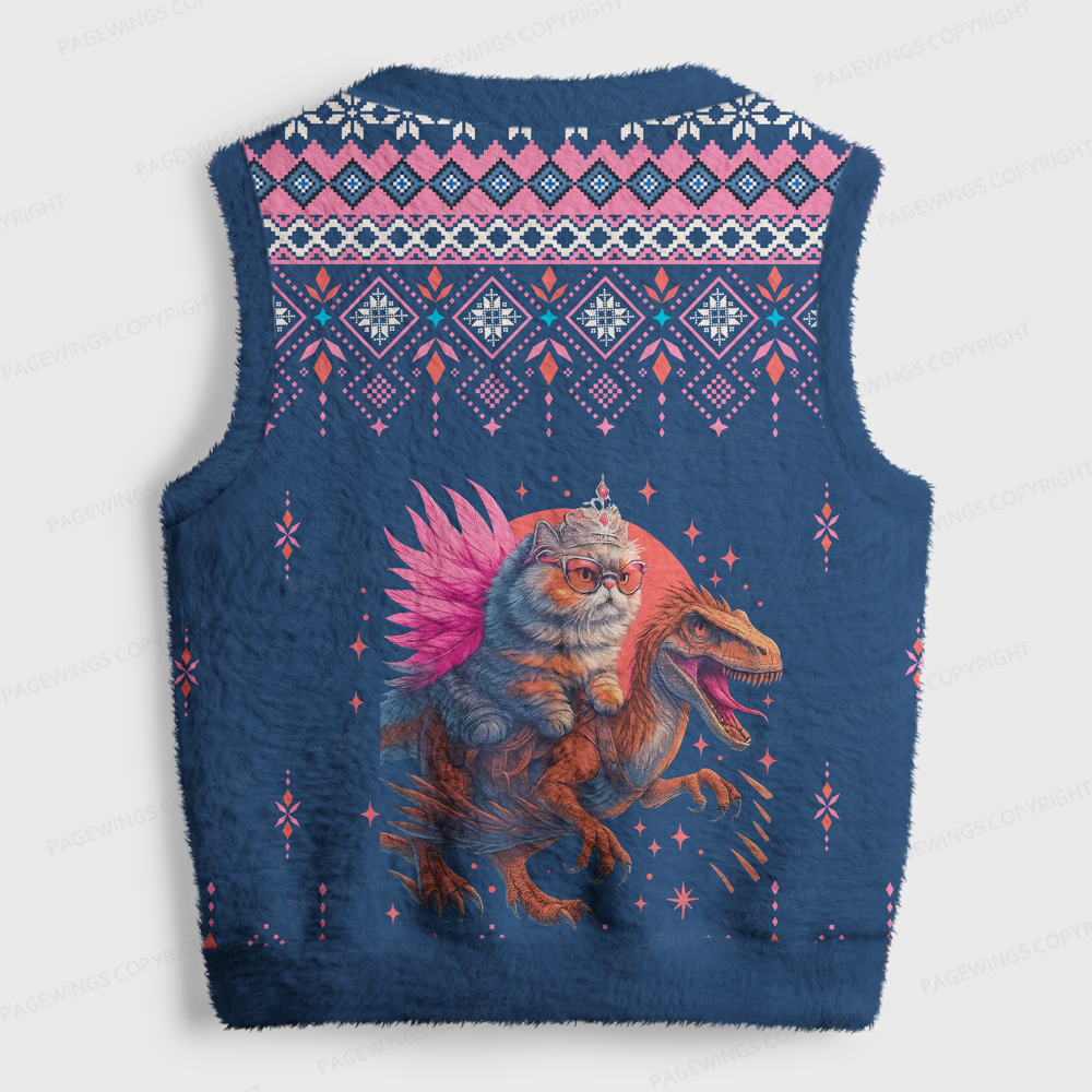 Pagewings God Dammit Donut V-Neck Ugly Knit Vest