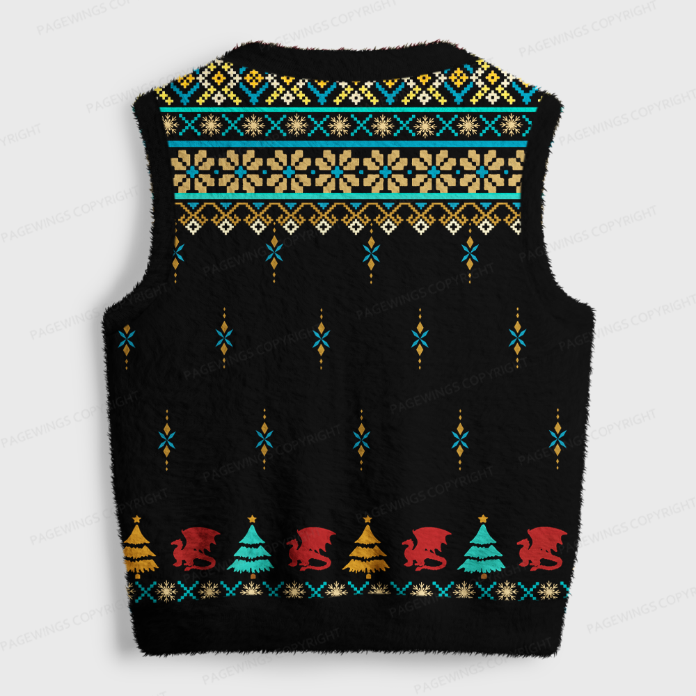 Pagewings It's Too Nonfictiony V-Neck Ugly Knit Vest