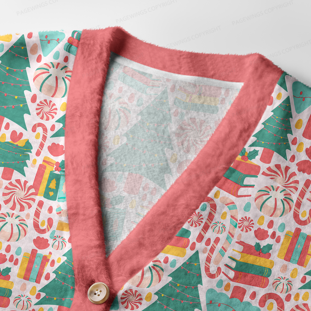 Pagewings Christmas Bookish Light Knit Unisex Cardigan Sweaters