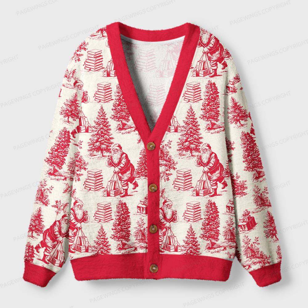 Pagewings Christmas Bookish Light Knit Unisex Cardigan Sweaters