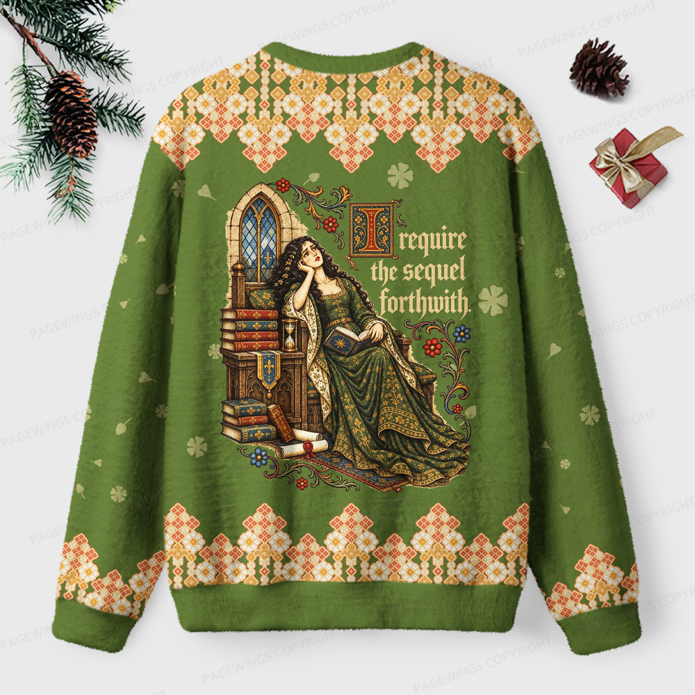 Pagewings Medieval Reading Unisex Ugly Light Knit Sweatshirt