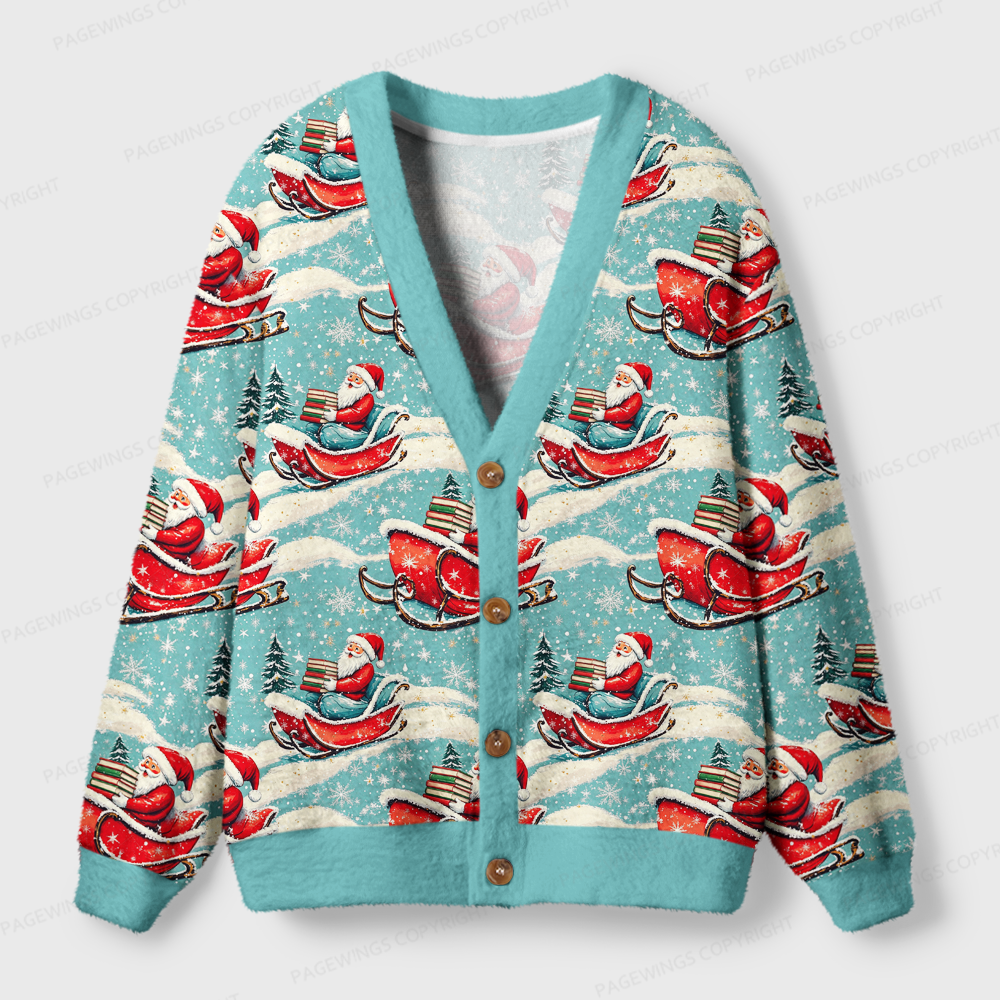 Pagewings Santa Claus Light Knit Unisex Cardigan Sweaters