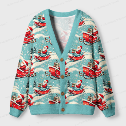 Pagewings Santa Claus Light Knit Unisex Cardigan Sweaters