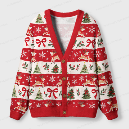 Pagewings Christmas Bookish Light Knit Unisex Cardigan Sweaters