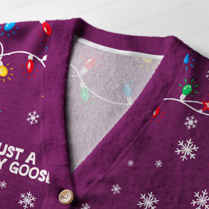 Pagewings Just A Silly Goose Light Knit Unisex Cardigan Sweaters