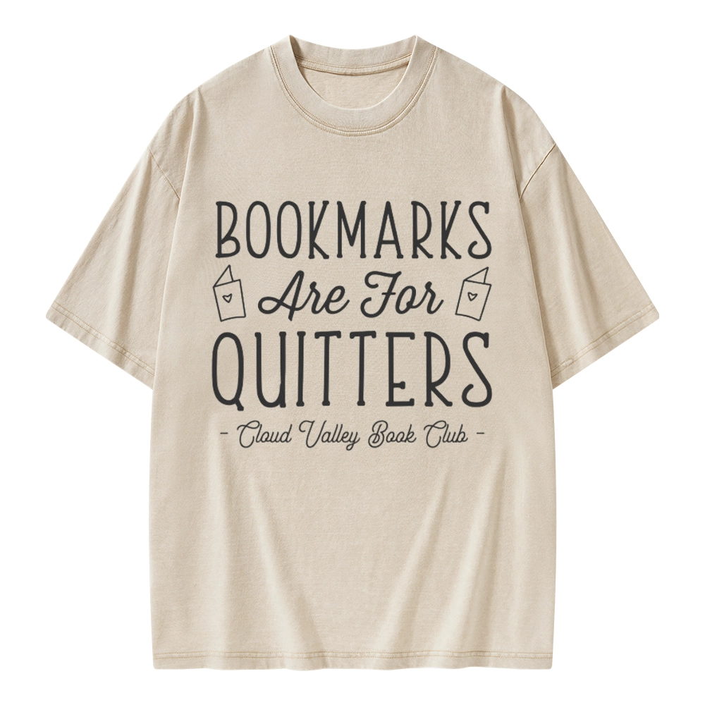 Pagewings Bookmarks Are For Quitters Personalised Book Club Unisex Washed T-shirt