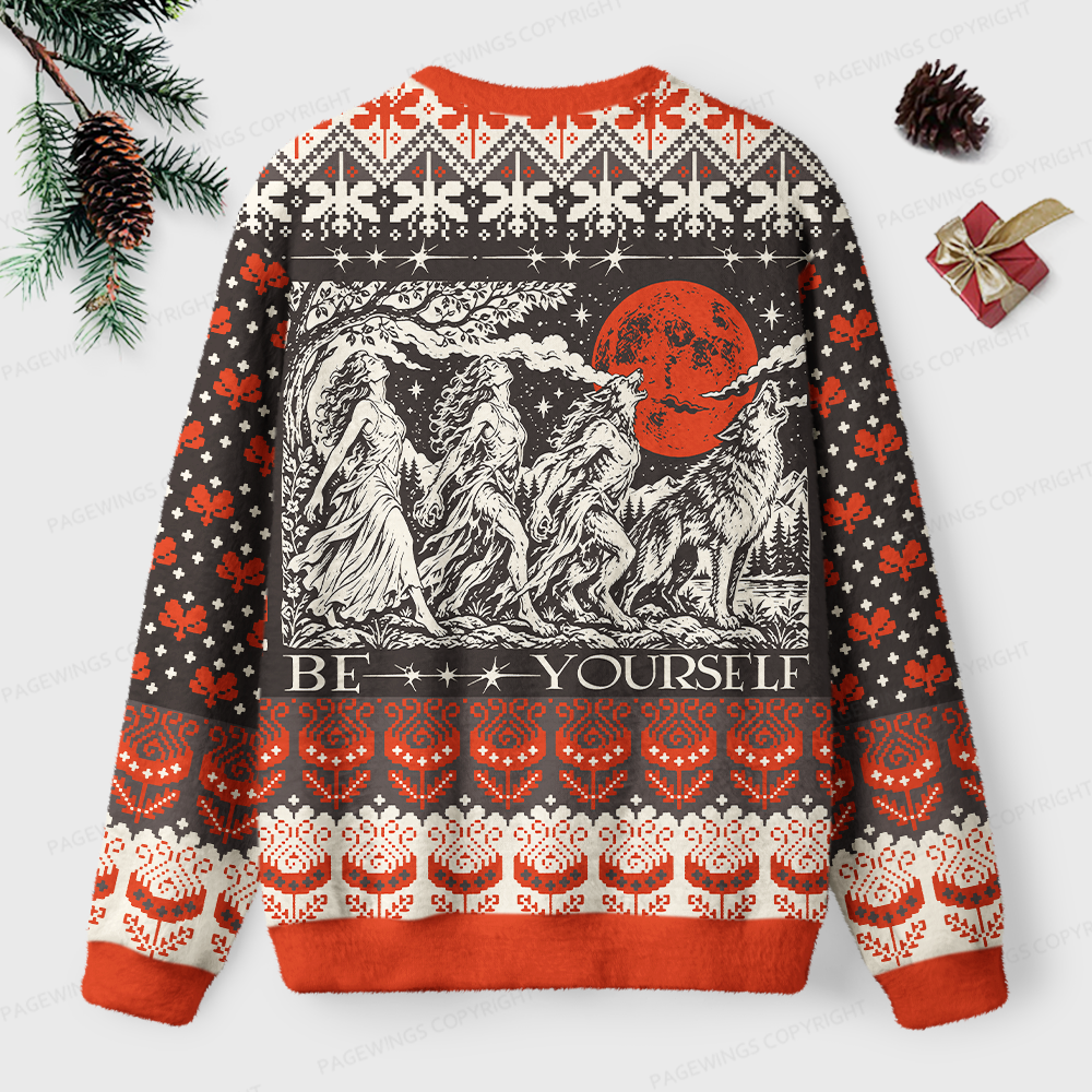 Pagewings Feral Girl Goth Unisex Ugly Light Knit Sweatshirt