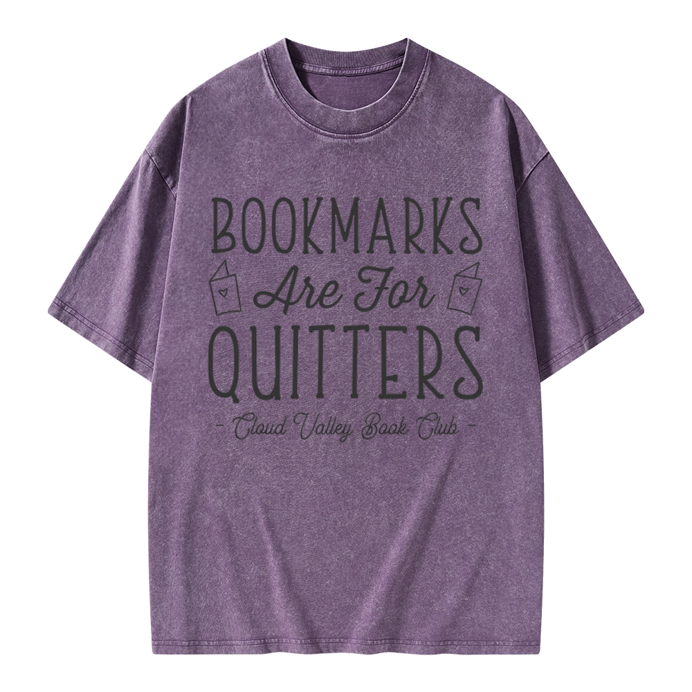 Pagewings Bookmarks Are For Quitters Personalised Book Club Unisex Washed T-shirt