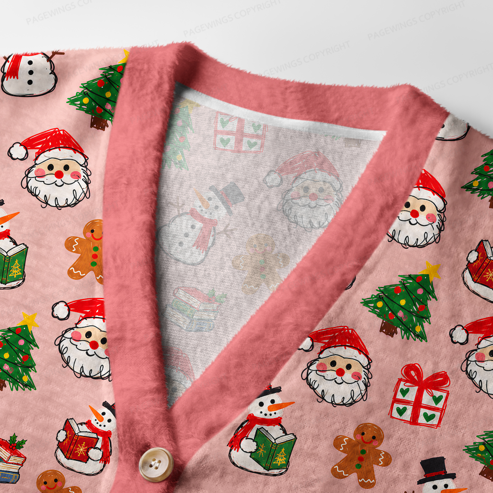 Pagewings Christmas Bookish Light Knit Unisex Cardigan Sweaters