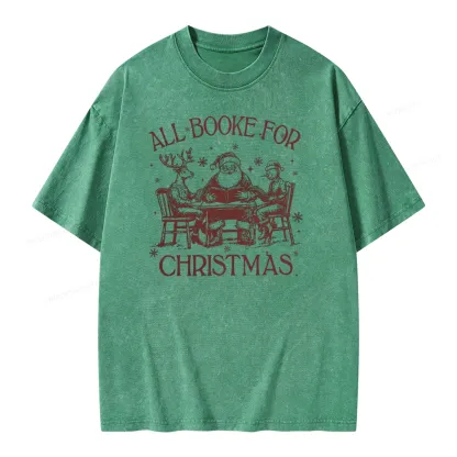 Pagewings Retro All Booked For Christmas Unisex Washed T-shirt