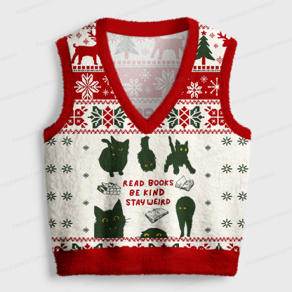 Pagewings Read Books Women's V-Neck Ugly Knit Vest