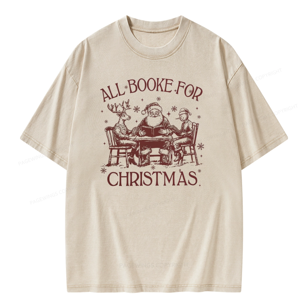 Pagewings Retro All Booked For Christmas Unisex Washed T-shirt