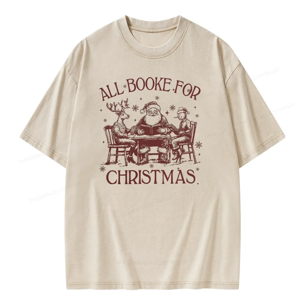 Pagewings Retro All Booked For Christmas Unisex Washed T-shirt