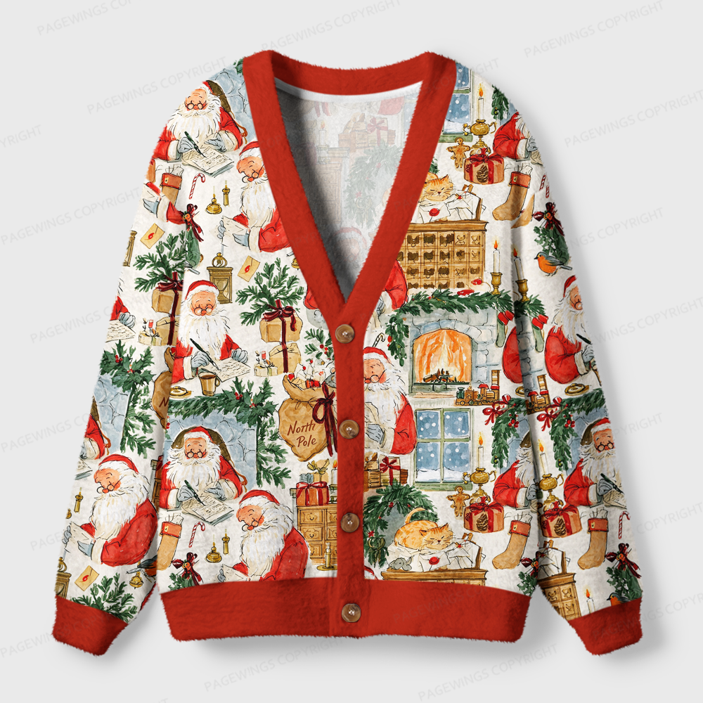Pagewings North Pole Post Christmas Light Knit Unisex Cardigan Sweaters