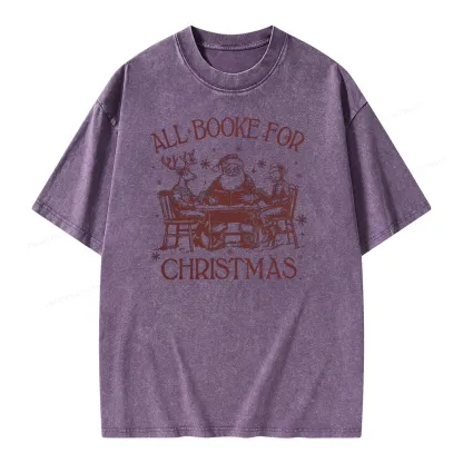 Pagewings Retro All Booked For Christmas Unisex Washed T-shirt