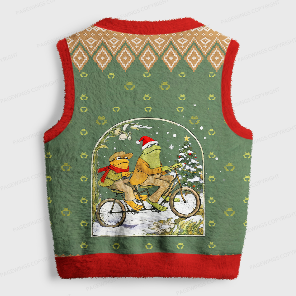 Pagewings Bookish Vibe Women's V-Neck Ugly Knit Vest