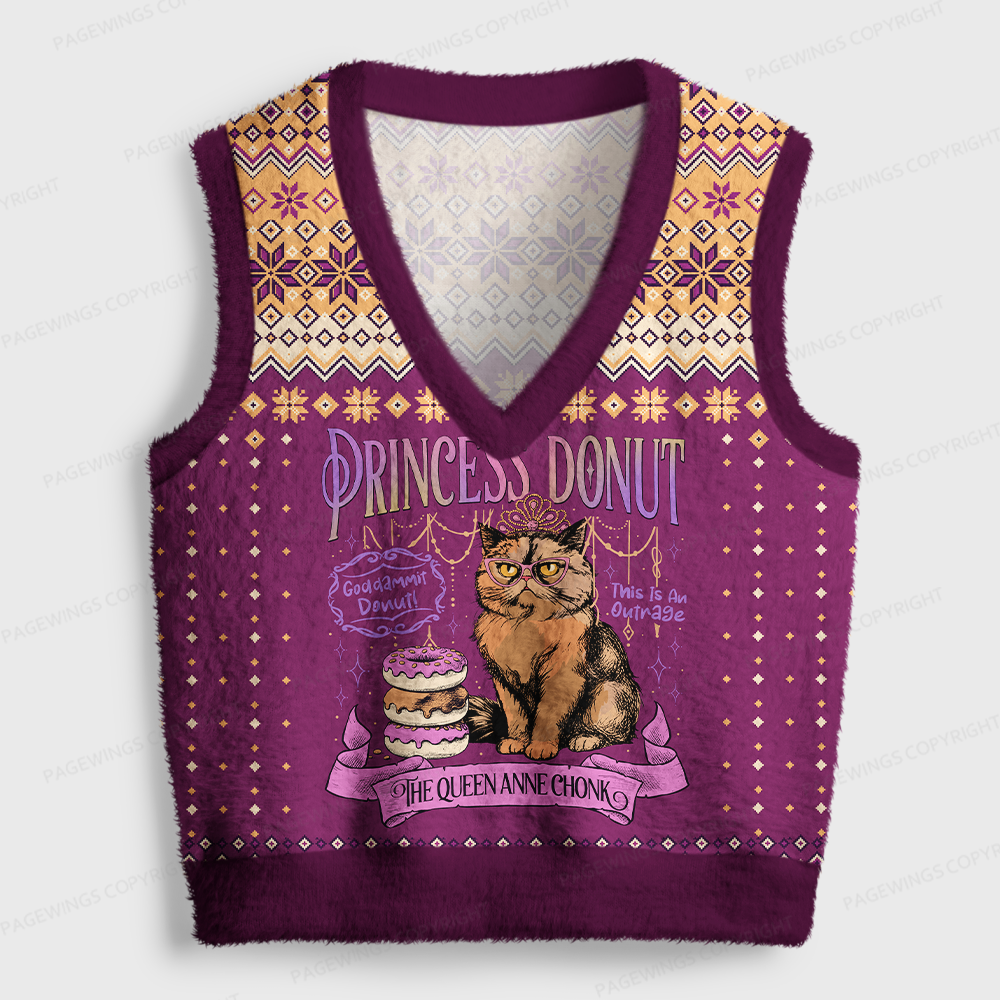 Pagewings Sci-Fi Book Lover Women's V-Neck Ugly Knit Vest