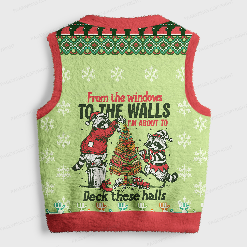 Pagewings Bookish Vibe Women's V-Neck Ugly Knit Vest