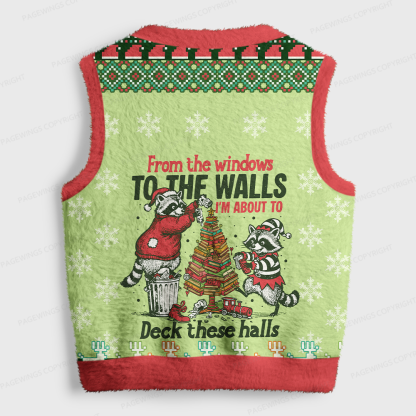 Pagewings Bookish Vibe Women's V-Neck Ugly Knit Vest