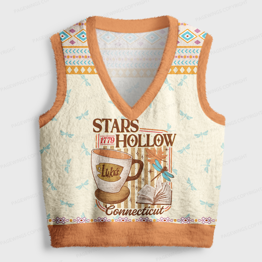 Pagewings Bookish Vibe Women's V-Neck Ugly Knit Vest