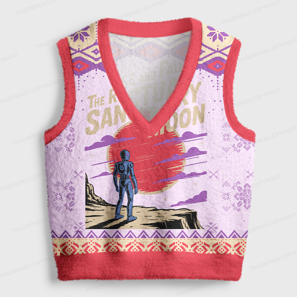 Pagewings The Rise And Fall Of Sanctuary Moon Women's V-Neck Ugly Knit Vest