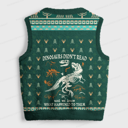 Pagewings Bookish Vibe Women's V-Neck Ugly Knit Vest