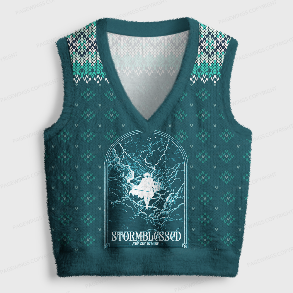 Pagewings Stormblessed Women's V-Neck Ugly Knit Vest