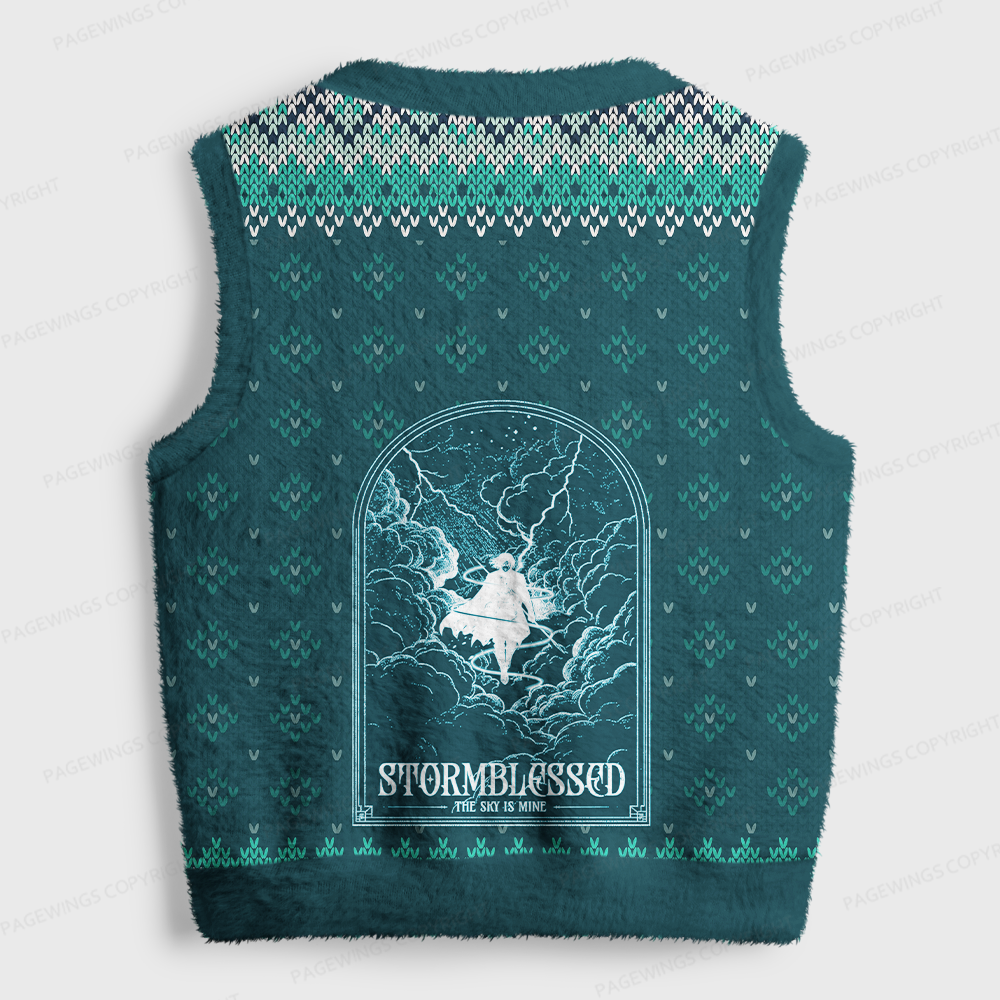 Pagewings Stormblessed Women's V-Neck Ugly Knit Vest