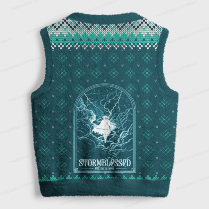 Pagewings Stormblessed Women's V-Neck Ugly Knit Vest