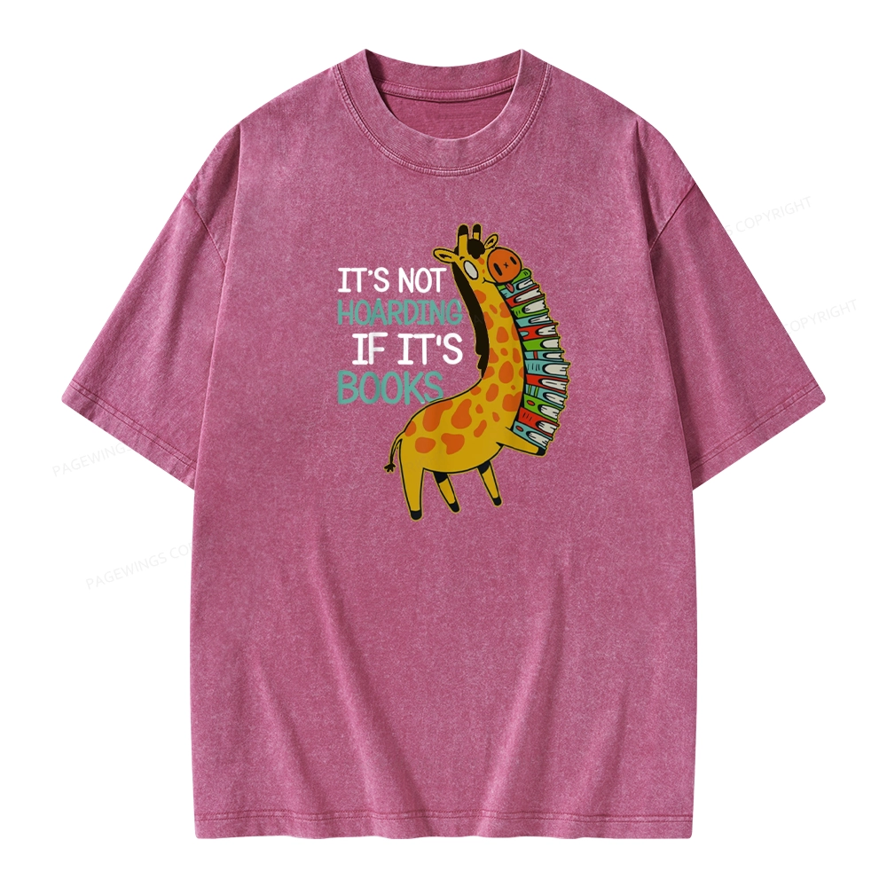 Pagewings It's Not Hoarding If It's Books Unisex Washed T-shirt