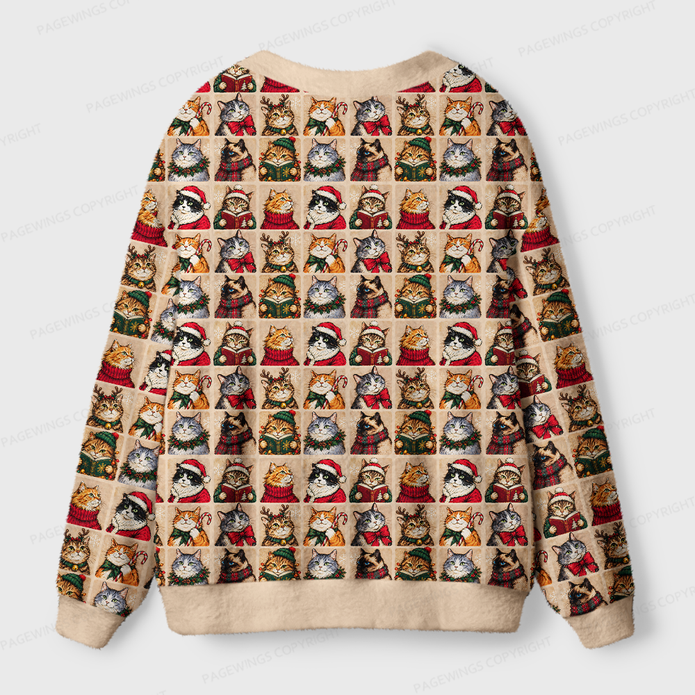 Pagewings Christmas Bookish Light Knit Unisex Cardigan Sweaters