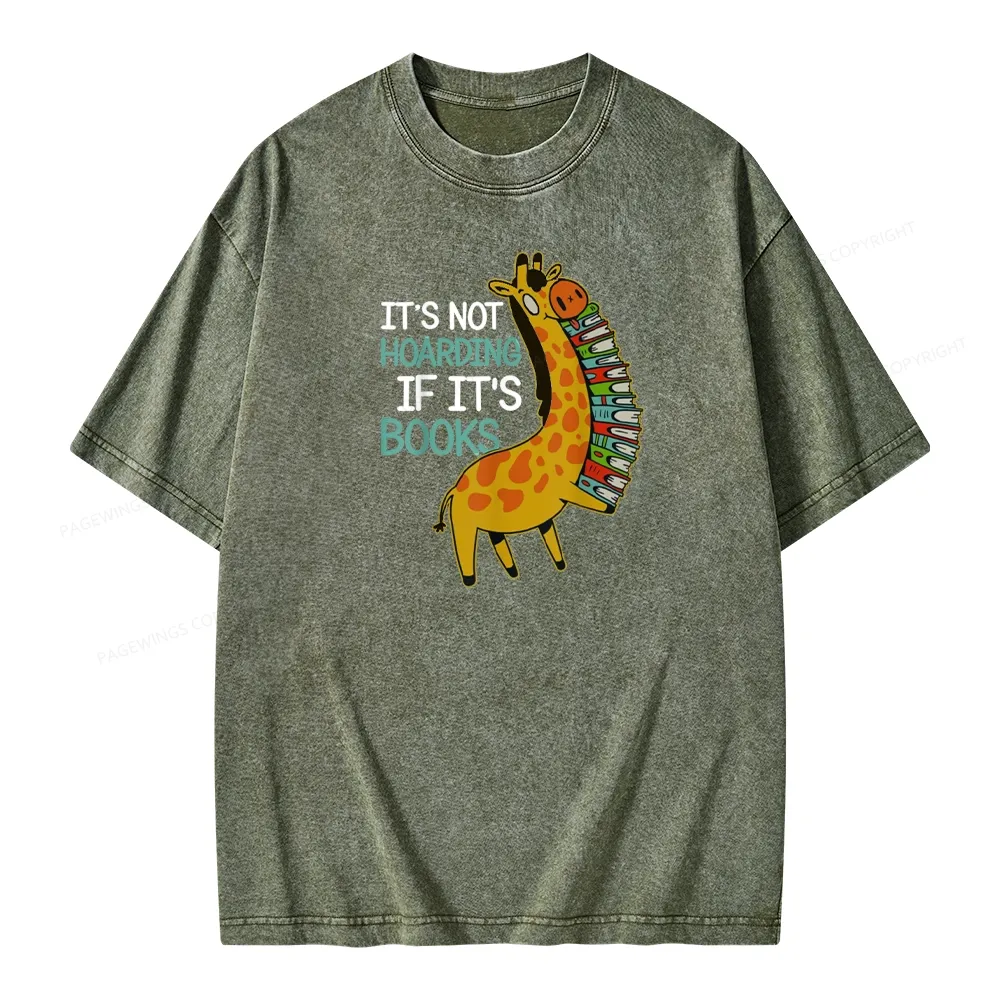 Pagewings It's Not Hoarding If It's Books Unisex Washed T-shirt