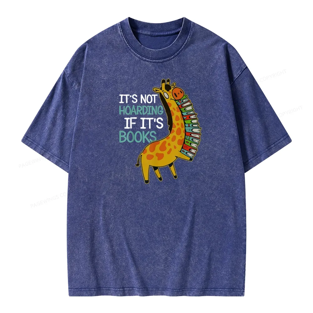 Pagewings It's Not Hoarding If It's Books Unisex Washed T-shirt