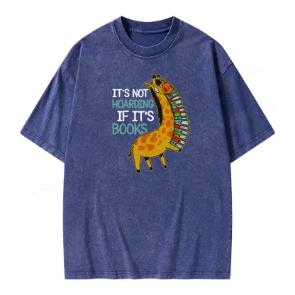 Pagewings It's Not Hoarding If It's Books Unisex Washed T-shirt