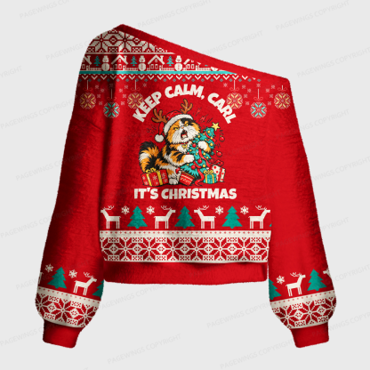 Pagewings Sci Fi Book Lover Off Shoulder Ugly Knit Sweater