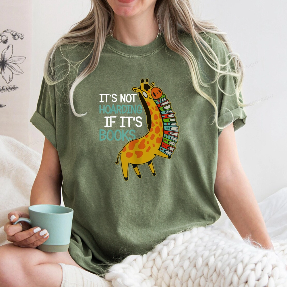 Pagewings It's Not Hoarding If It's Books Unisex Washed T-shirt