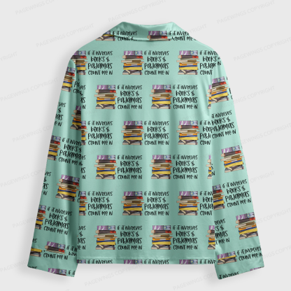 Pagewings If It Involves Books & Pajamas Count Me In Unisex Button-Up Pajama Set